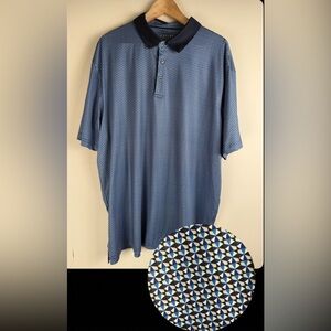 Maelreg  Men's Performance Polo Shirt Size XXL Blue Geometric Lightweight